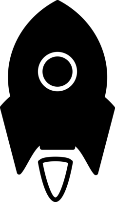 Rocket Ship Variant Small With White Circle Outline Icon Svg Vector, Free Vectors File